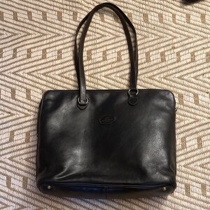 Tangaroa Black Leather Large Tote Bag with certificate